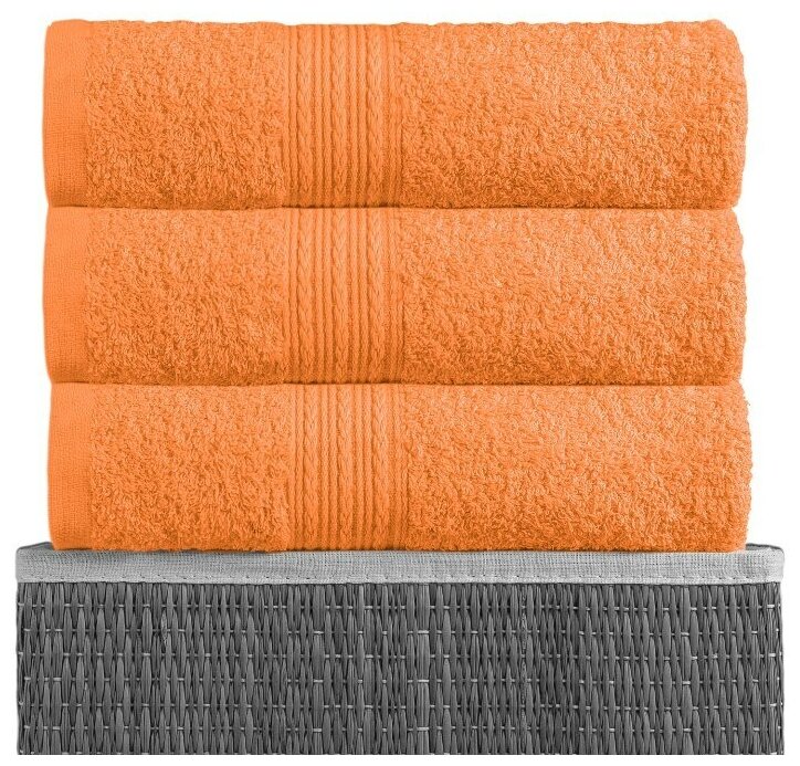 Полотенце махровое "BAYRAMALY" Оранжевый размер 70 х 140 - фотография № 2