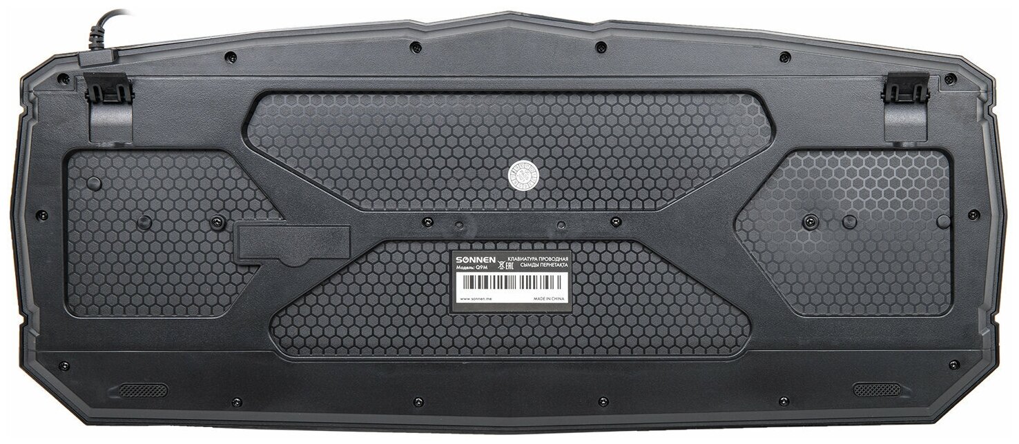 Клавиатура проводная игровая SONNEN Q9M комплект 5  USB 104 клавиши + 10 мультимедийных RGB подсветка черная 513511
