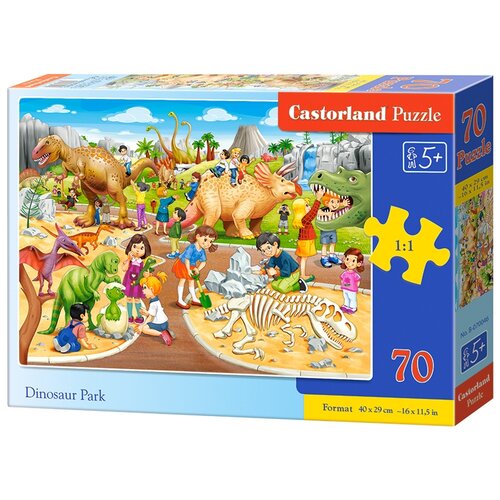 Пазл Castorland Dinosaur Park, В-070046, 70 дет., 22х32х5 см, разноцветный пазл castorland premium динозавры 70 деталей castorland [b 070084]