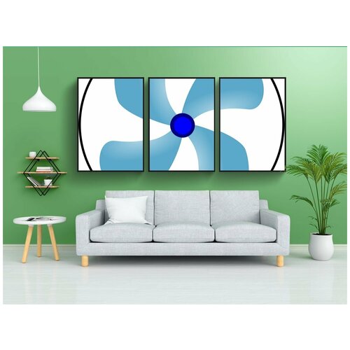 фото Набор модулных постеров для интерьера "поклонник, воздуха, вентилятор" 60x90 см. в тубусе, без рамки lotsprints