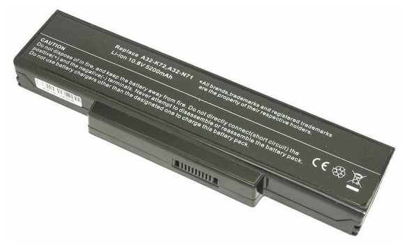 Аккумулятор OEM (совместимый с A33-K72, A32-N71) для ноутбука Asus K72 10.8V 4400mAh черный