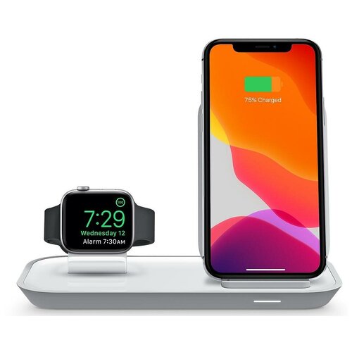 Беспроводное зарядное устройство Mophie 2-in-1 Wireless Charging Stand белое (401305734)