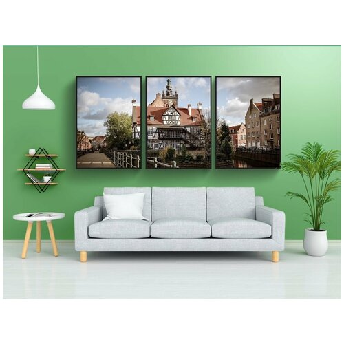 фото Набор модулных постеров для интерьера "гданьск, старый город, дом гевелия" 60x90 см. в тубусе, без рамки lotsprints