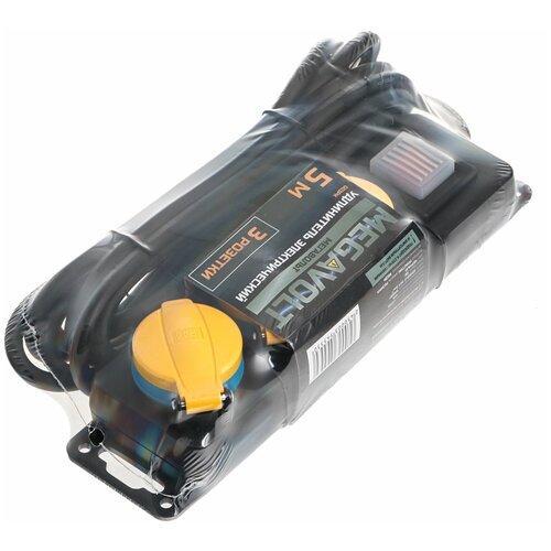 Удлинитель сетевой Megavolt boyang 5м ip44, 250v16a max 3500w, h05rr-f 3g1,5mm2