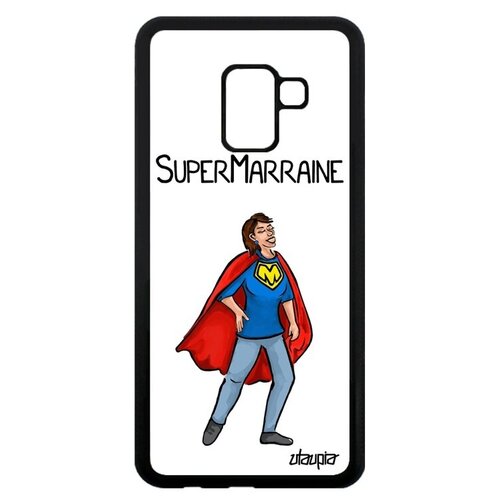 фото Защитный чехол на смартфон // galaxy a8 2018 // "суперкрестная" смешной комикс, utaupia, белый