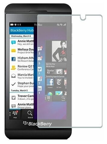 BlackBerry Z10 защитный экран Гидрогель Прозрачный (Силикон) 1 штука