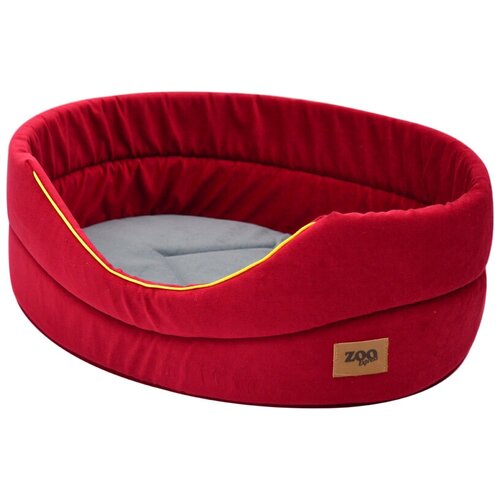 Лежак для собак и кошек ZOOexpress Ампир №1, 40х27х16 см, бордовый/серый