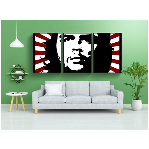 фото Набор модулных постеров для интерьера "че, гевара, красный" 60x90 см. в тубусе, без рамки lotsprints