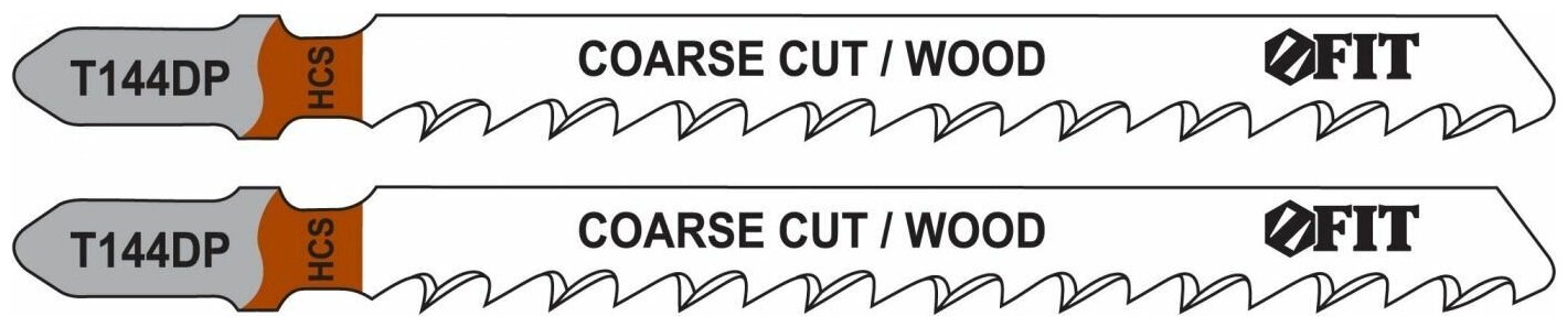 Полотна по дереву HCS разведенные шлифованные зубья 100/74/4 мм (T144DP) 2 шт. FIT