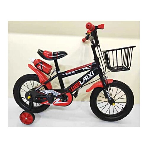 Велосипед 16 Weila ручной тормоз корзина пластиковые крылья бутылка дополнительные колеса красный детский велосипед 782600₽