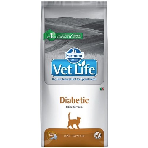Сухой диетический корм при сахарном диабете для кошек Feline Diabetic, Farmina Vet Life, 2 кг