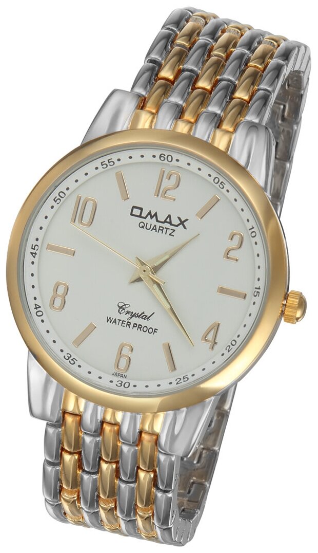 Наручные часы на браслете Omax HBJ 133-3-7 комбинированный цвет золото с серебром белый циферблат