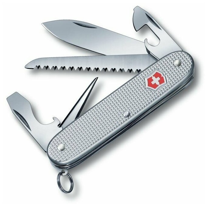 Нож перочинный VICTORINOX Farmer, 93 мм, 9 функций, алюминиевая рукоять, серебристый