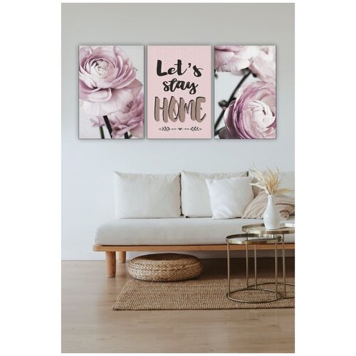 Комплект модульных картин на дереве для интерьера 