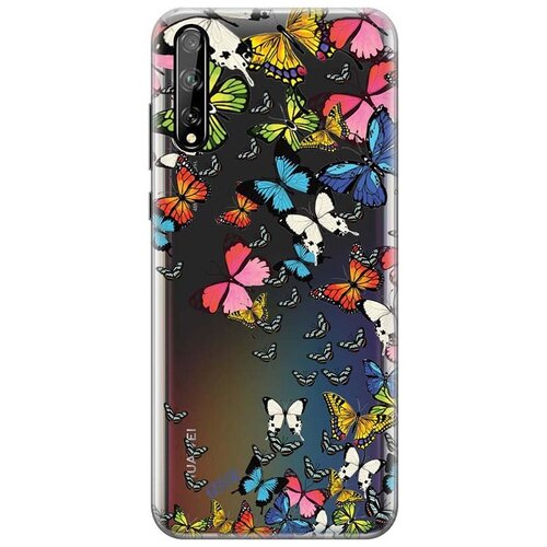 фото Ультратонкий силиконовый чехол-накладка clearview 3d для huawei y8p / honor 30i с принтом "magic butterflies" gosso