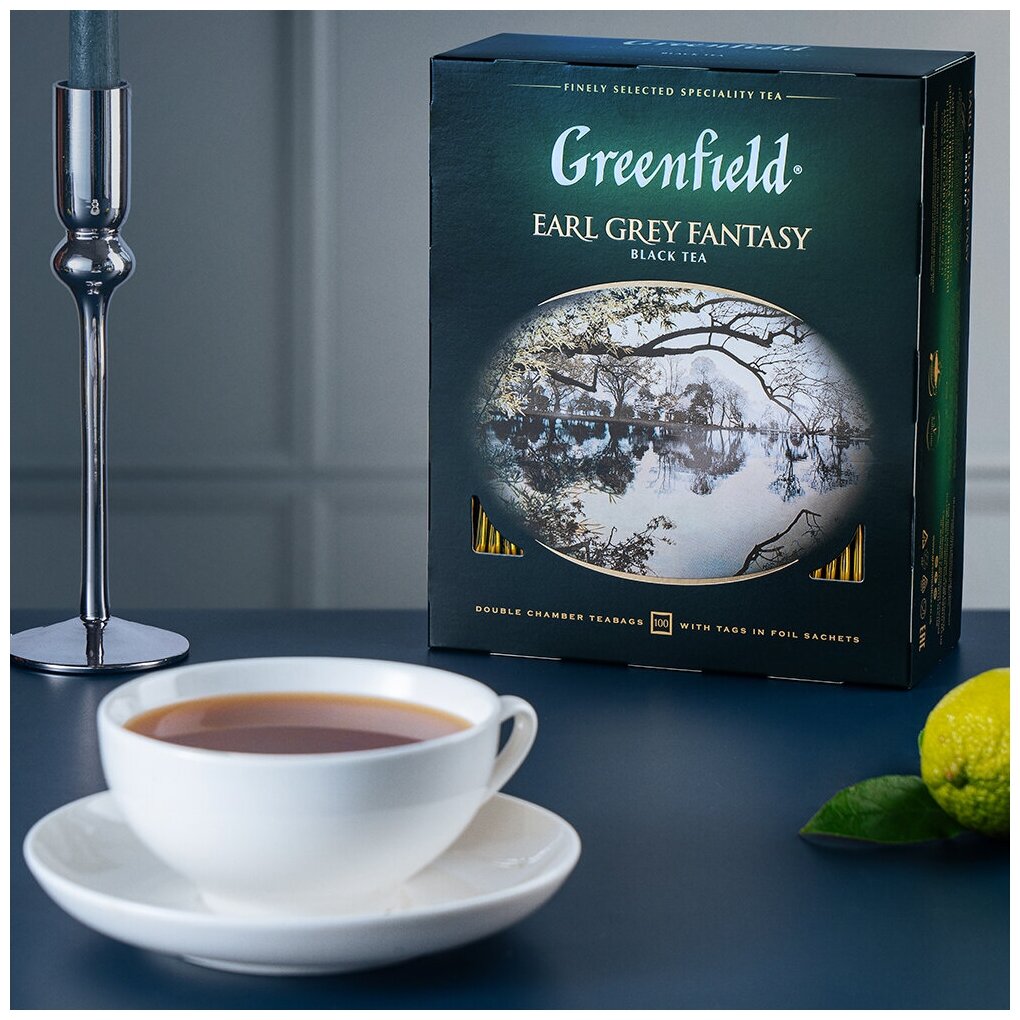 Чай черный Greenfield Earl Grey Fantasy 100 пакетиков,2уп. - фотография № 4