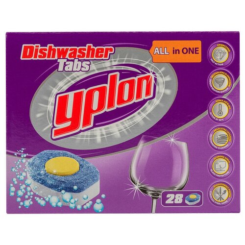 Таблетки YPLON ALL IN ONE универсальные для посудомоечных машин 28 шт/уп