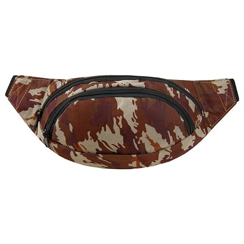 фото Сумка на пояс / street bags / sb-001-031 сумка-кошелек на пояс 22x6x12 см / бежево-коричневый камуфл (one size)
