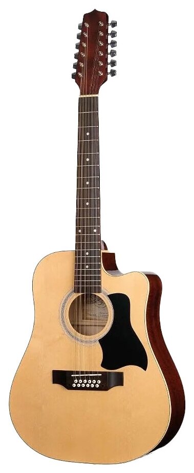 W12205CTW-NAT Standart Western Акустическая гитара 4/4, 12-струнная с вырезом, Hora.