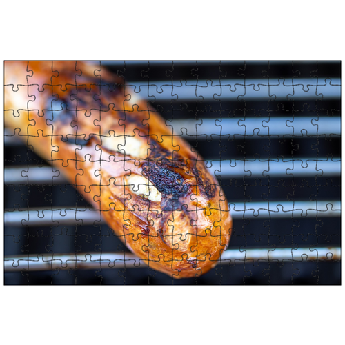 фото Магнитный пазл 27x18см."колбаса, гриль, защита от гриля" на холодильник lotsprints