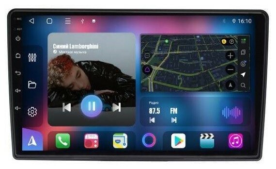 FarCar 2DIN (SLIM) универсальная магнитола (экран 9"/10") - FarCar 855/856M на Android 10, 8-ядер, 2+32/4+64/6+128, встроен 4G модем