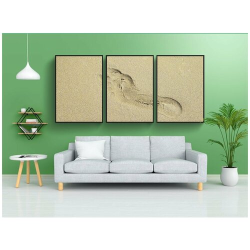 фото Набор модулных постеров для интерьера "босиком, пляж, ноги" 60x90 см. в тубусе, без рамки lotsprints