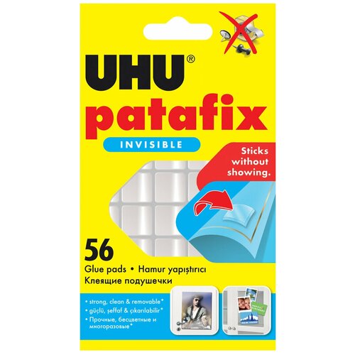 Клеящие подушечки UHU Patafix, прозрачные (56шт) клеящие подушечки uhu patafix прозрачные 56шт