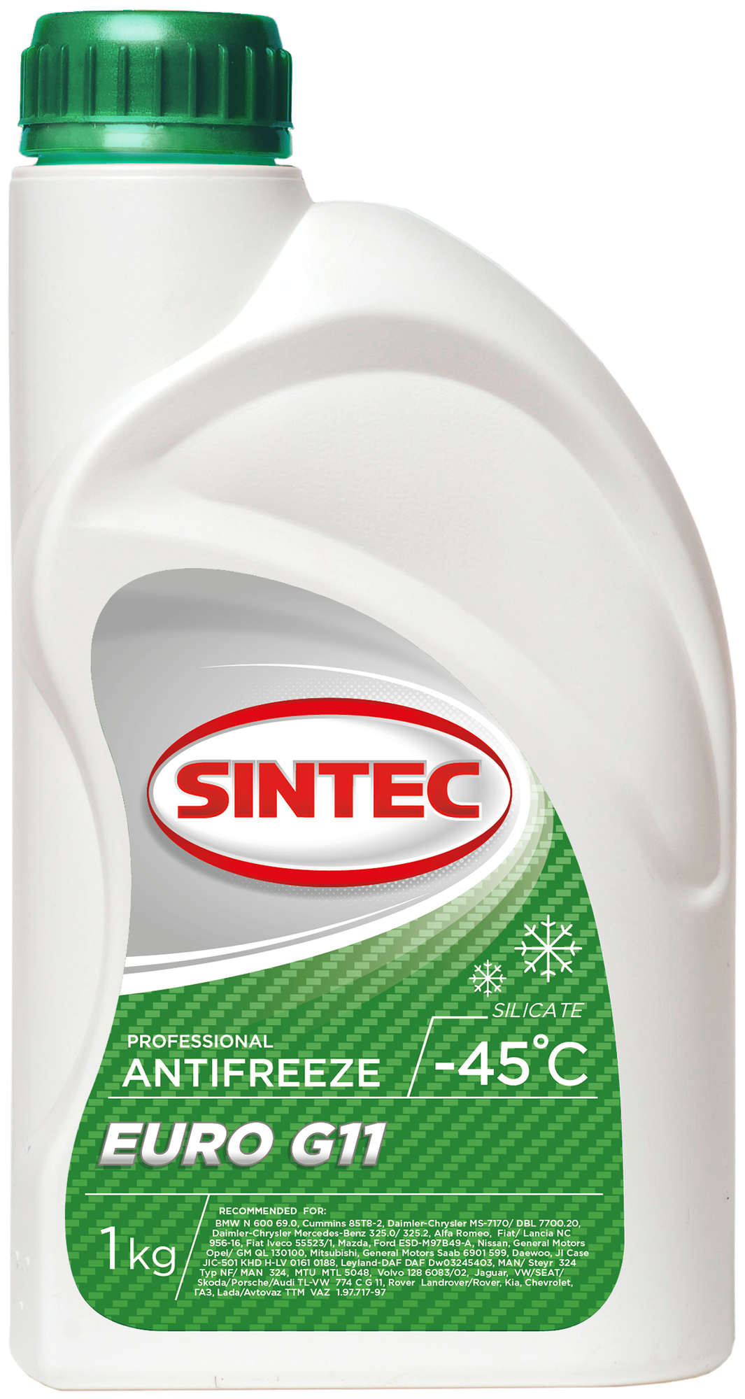SINTEC 990556 Антифриз Sintec Antifreeze Euro G11 green -45