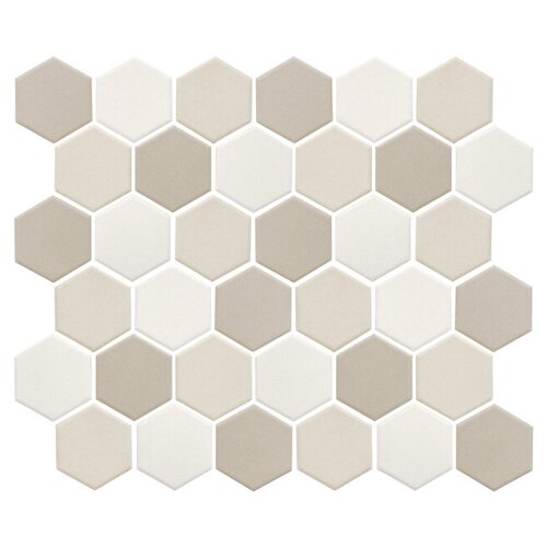 Плитка мозаика керамическая Staro ANTISLIP Hexagon (нескользящая), бежевая 32.5 см x 28.2 см 5 шт