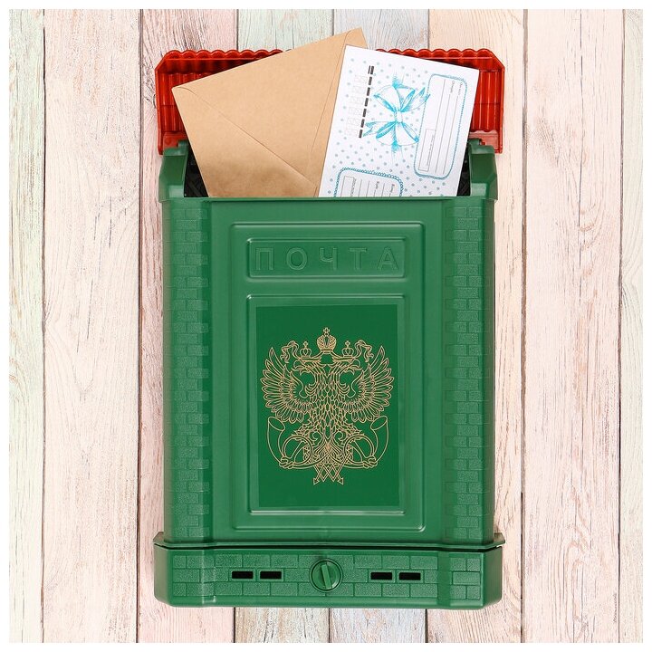 Ящик почтовый «Премиум» внутренний, цвет зелёный Цикл - фото №10