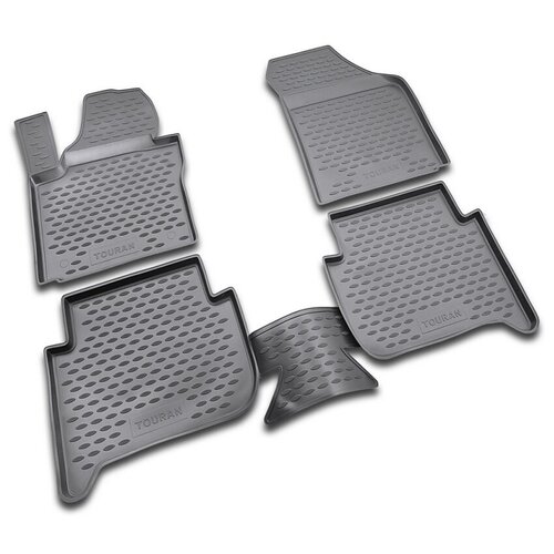фото Коврики в салон vw touran (i) 2003-2010, (ii) 2010-2015, 4 шт 5 мест. (полиуретан, серые) element