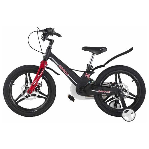 фото Детский двухколесный велосипед maxiscoo, серия "space" (2021), стандарт, 16", черный матовый