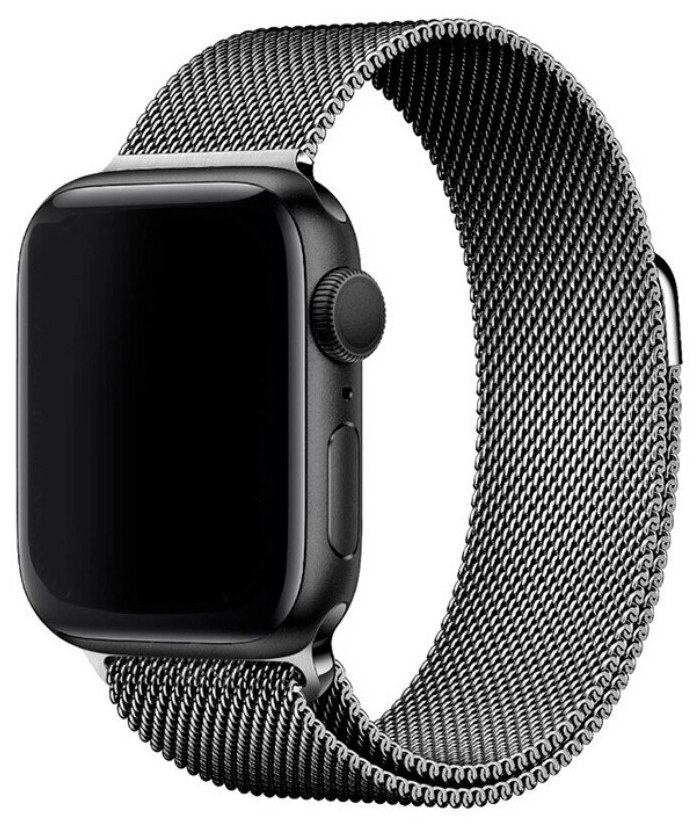 Ремешок для смарт-часов Apple Watch Series 1 2 3 4 SE 5 6 7 8 миланская петля / металический сетчатый браслет 38/40/41 мм, серый космос серый