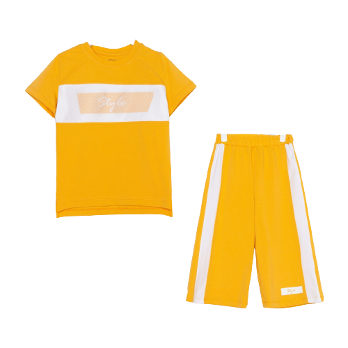 BONITO Комплект для девочки (футболка/брюки ), цвет желтый, рост 110