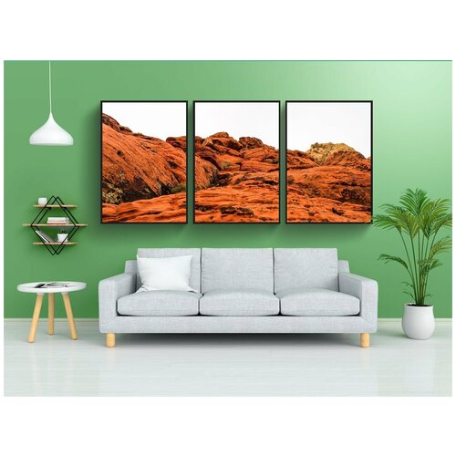 фото Набор модулных постеров для интерьера "юта, красные скалы, красный" 60x90 см. в тубусе, без рамки lotsprints