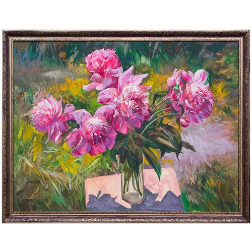 фото Картина маслом "розовые пионы" федорищев русская живопись