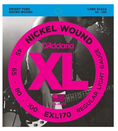 D'ADDARIO EXL170 45-100 long scale Струны для бас-гитары