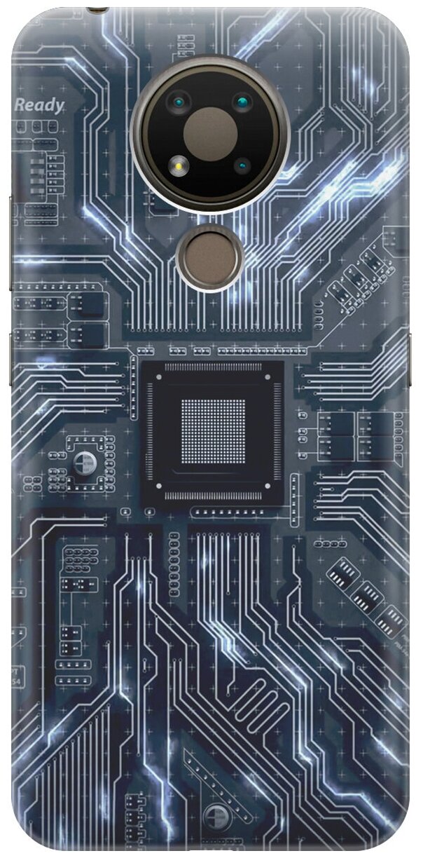 Силиконовый чехол на Nokia 3.4, Нокиа 3.4 с принтом "Синяя микросхема"