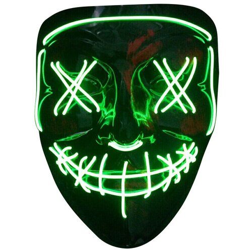 маска неоновая судная ночь световая арт 1 Маска неоноваяСудная ночь светящаяся, Хэллоуин