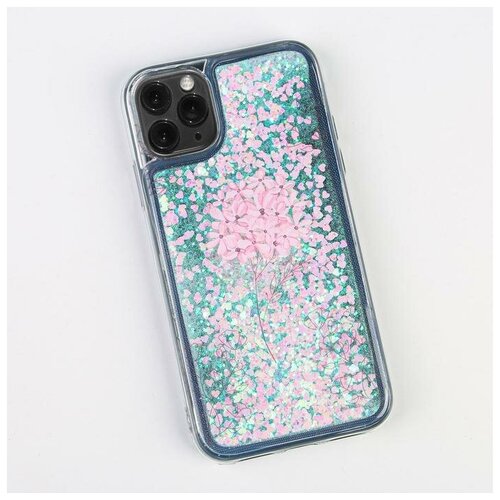 Чехол для телефона iPhone 11 PRO с блeстками внутри Flower, 714 x 144 см