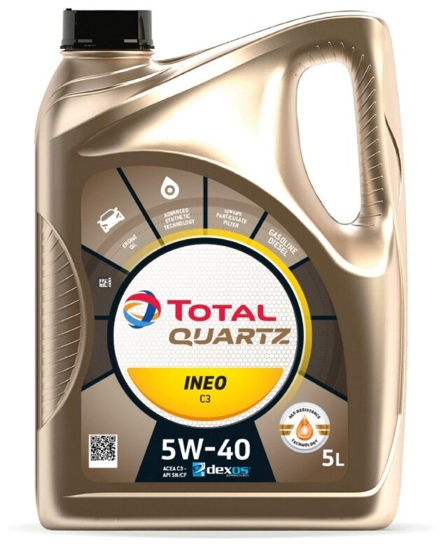 Total 213790 Масло моторное синтетическое "Quartz Ineo C3 5W-40", 5л