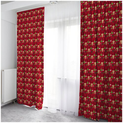 Фотошторы из габардина новогодние Good Room, 290x290 см.