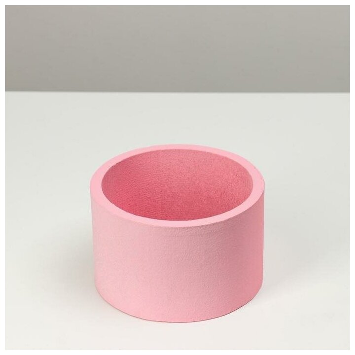Пенобокс 16×16×10 см кашпо для цветов и ов "Круг" розовый