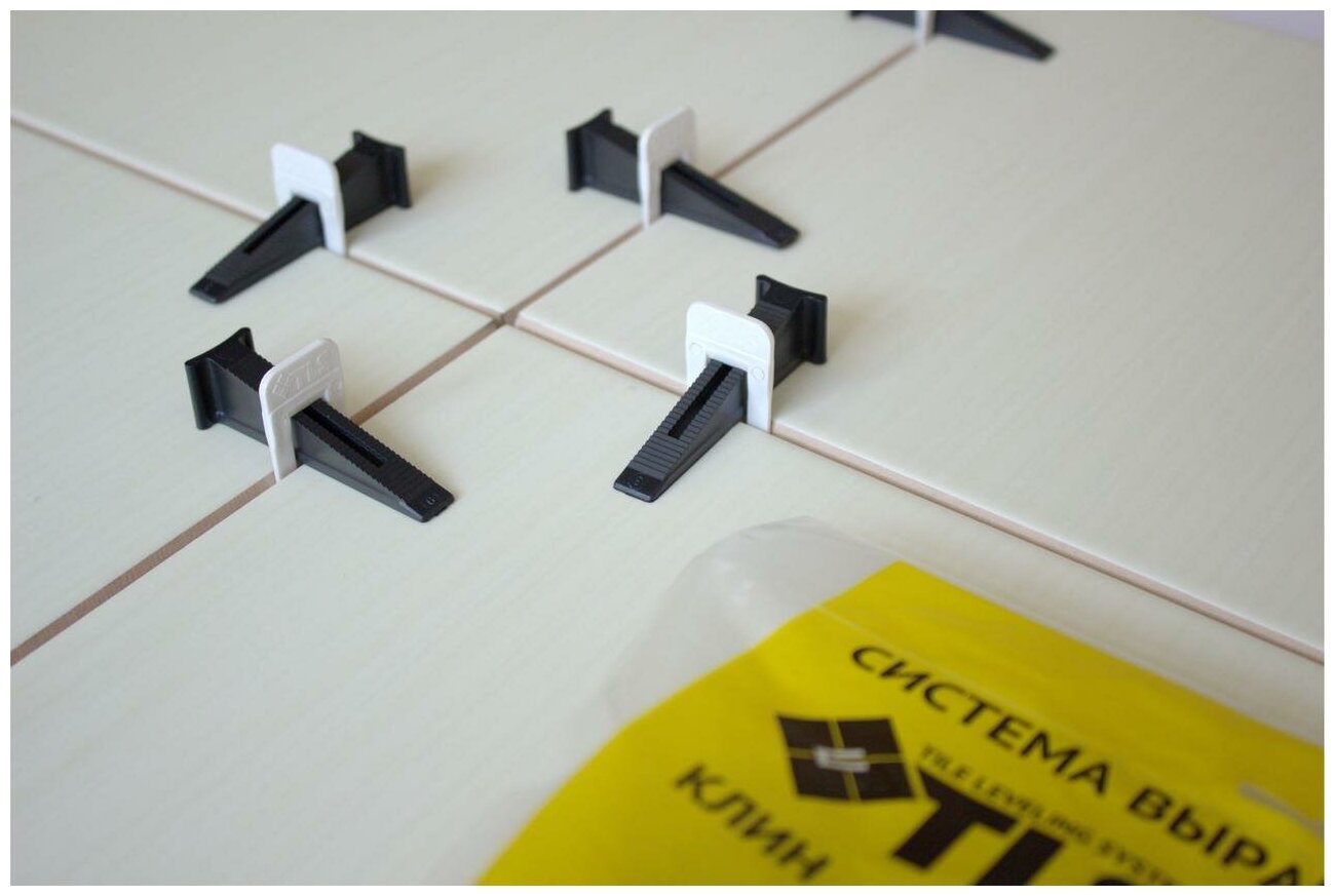 Система Выравнивания Плитки TLS PROFI Зажим 1.4 мм 100 шт - фотография № 11