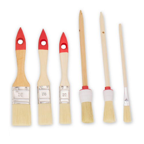 фото Color expert 82620550 набор кистей, плоские 3, круглые 2, универсальная 1 деревянная ручка (6шт/уп)