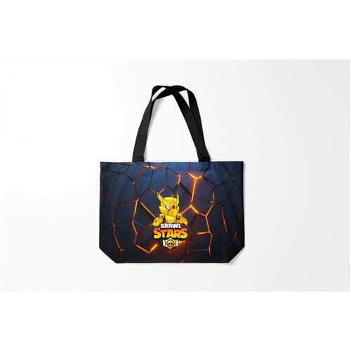 фото Сумка-шоппер / 46х35 см / геймерам / brawl stars b.s. mecha crow ворон burnettie
