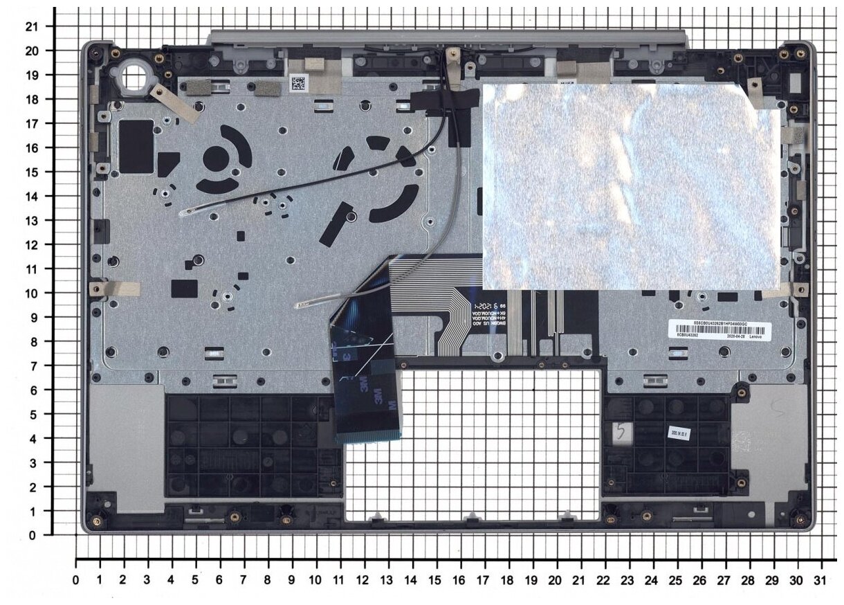 Клавиатура для ноутбука Lenovo 5CB0U43262 черная с серым топкейсом