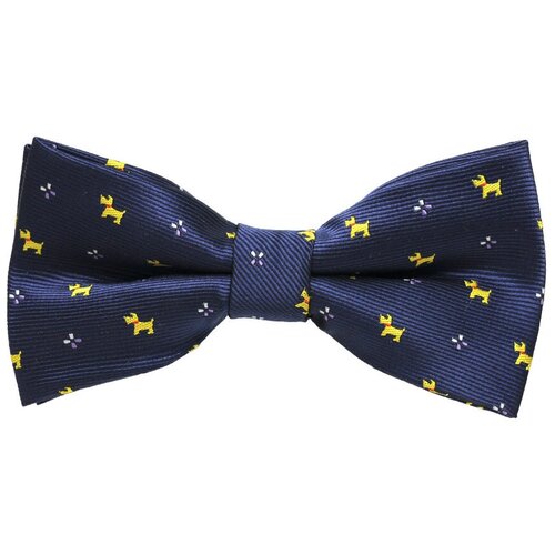 детский галстук бабочка для мальчика желтый с собачками Бабочка Starkman, синий