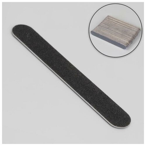 Купить Пилка-наждак «Классика», на деревянной основе, абразивность 200, 10 см, цвет чёрный, NoName, черный