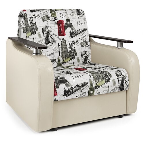 фото Кресло-кровать гранд д велюр париж и экокожа беж шарм-дизайн